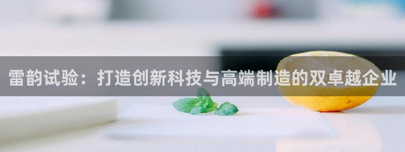 恒行开户全2O5o5O：雷韵试验：打造创新科技与高端制造的双