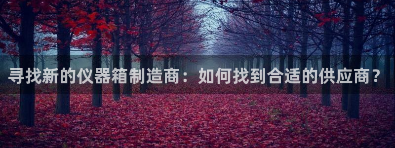 恒行2蒋74OOO5：寻找新的仪器箱制造商：如何找到合适的供