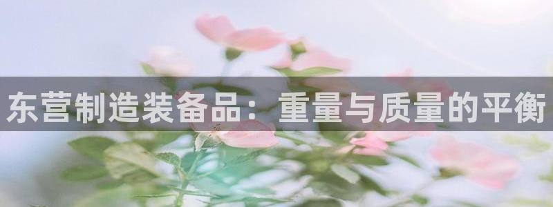 恒行开户全2O5o5O：东营制造装备品：重量与质量的平衡