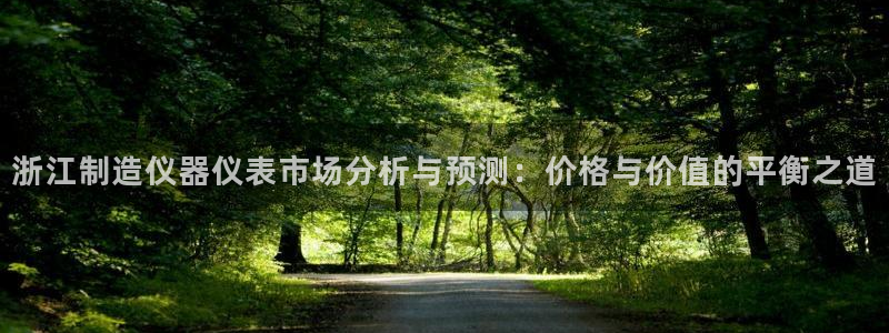 恒行2冯74OOO5：浙江制造仪器仪表市场分析与预测：价格与