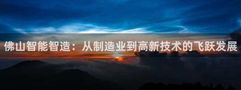 恒行2韩74OOO5：佛山智能智造：从制造业到高新技术的飞跃