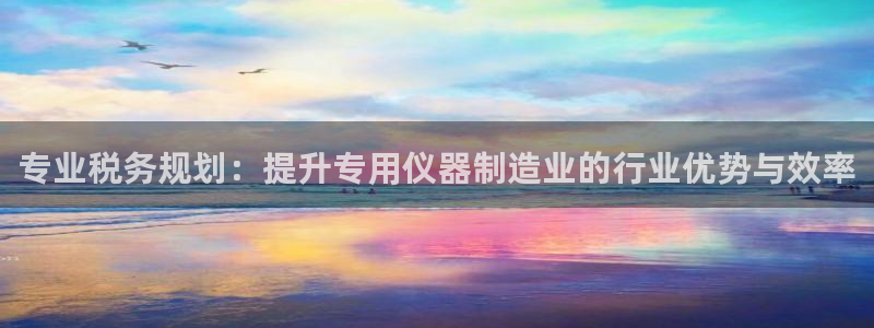 恒行2卫74OOO5：专业税务规划：提升专用仪器制造业的行业