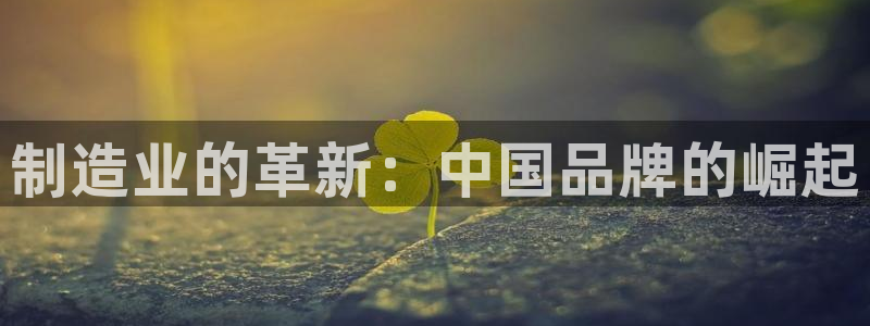 恒行2蒋74OOO5：制造业的革新：中国品牌的崛起