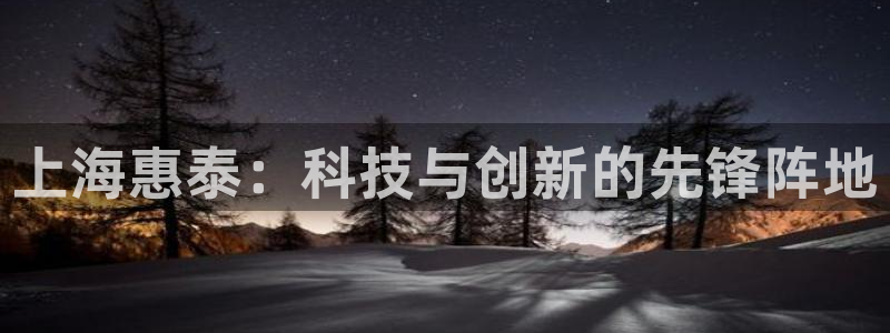 恒行5：上海惠泰：科技与创新的先锋阵地