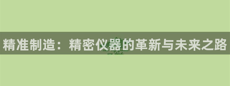 恒行2下74OO5：精准制造：精密仪器的革新与未来之路